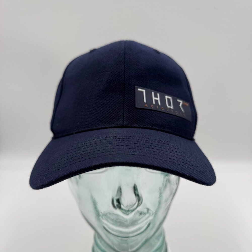 THOR Dirt Bike Motocross Snapback Hat Dark Blue Motorcycle Racing Cap One Size